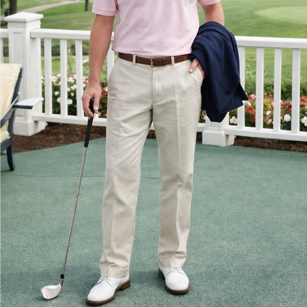Brooks Brothers Pants Men 36x32 Beige Advantage Chino Clark Golf Dad Luxury